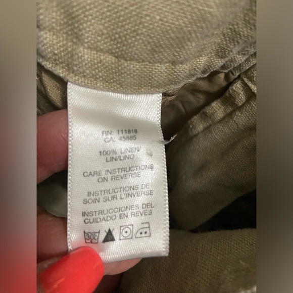 NWOT, Michael Kors Linen Khaki Slacks High Waisted Pockets Women’s Size 6 Pants - Picture 15 of 16